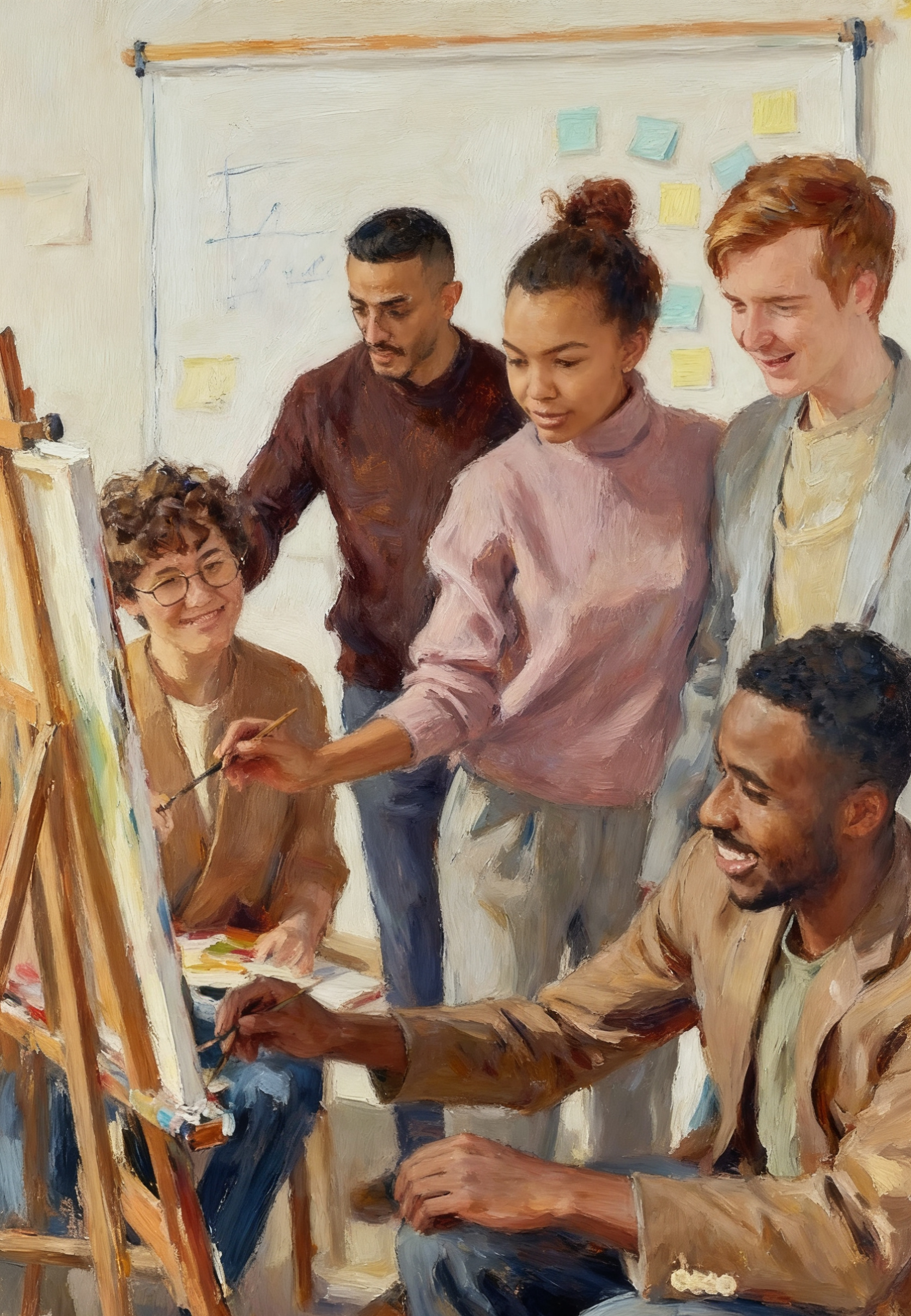 生成油画团队图片 e1758767645316